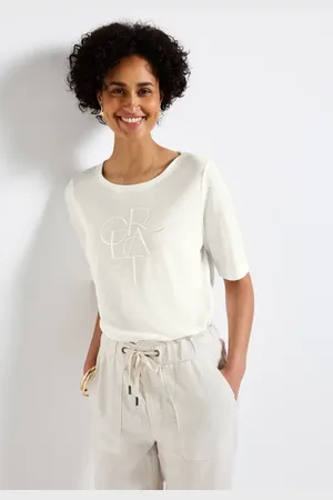 Street one Femme T-shirt avec texte sur film in Blanc