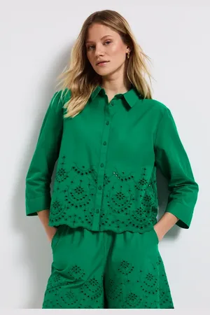 Street one Femme Chemisier avec broderie in Vert