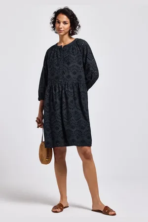 Street one Femme Robe avec broderie bouclée in Bleu