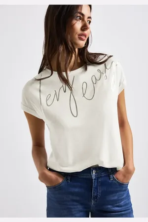 Street one Femme T-shirt avec texte sur film in Blanc