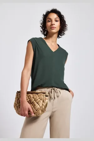 Street one Femme Chemise à motifs en soie in Vert