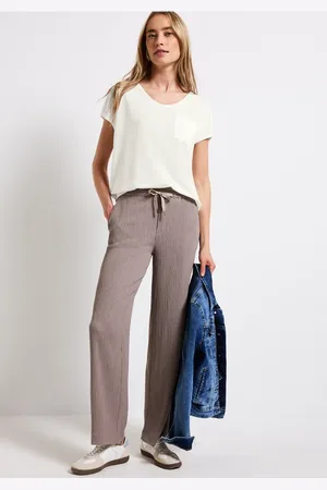 Street one Femme T-shirt en lin in Blanc