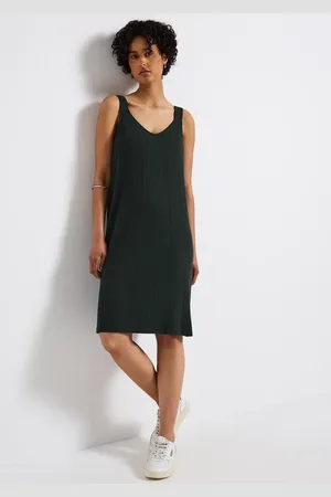 Street one Femme Robe à bretelles en couleur unie in Vert