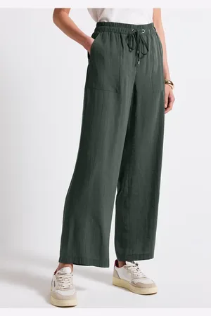 Street one Femme Wide Leg Pantalon structuré in Vert