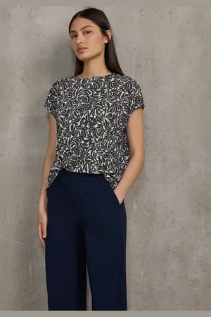 Street one Femme T-shirt imprimé en lin in Beige