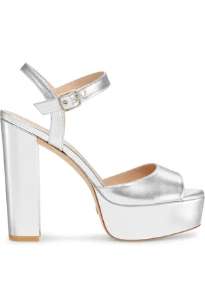 Stuart Weitzman RYDER 95 PLATFORM SANDAL, SANDALES, , MÉTALLISÉ LIQUIDE