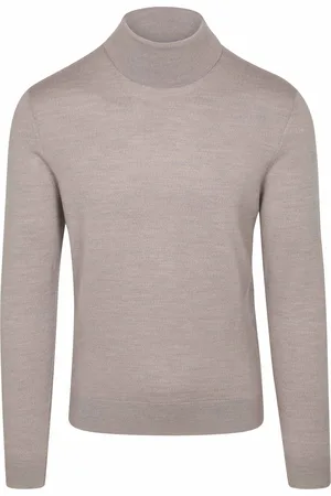 Suitable Pull Col Roulé Merino Greige Beige Gris