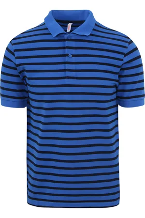 sun68 Polo Rayures Royal Bleu Bleu foncé