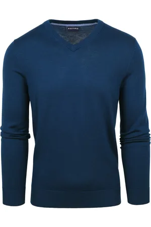 Suitable Pull Merino Col V Indigo Blue Bleu Bleu foncé
