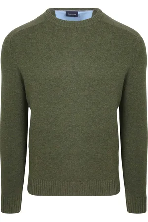 Suitable Pull Agneline Col Rond Olive Vert Vert foncé