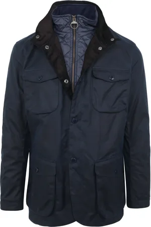 Barbour Veste Cirée Ogston Foncé Bleu foncé Bleu