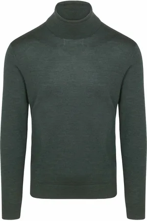 Suitable Pull Col Roulé Merino Mélanger Foncé Vert foncé Vert