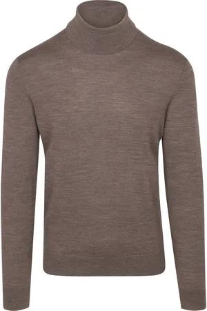 Suitable Pull Col Roulé Merino Mélanger Marron Taupe