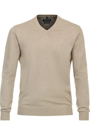 Casa Moda Pull Col-V Ecru Beige Blanc cassé