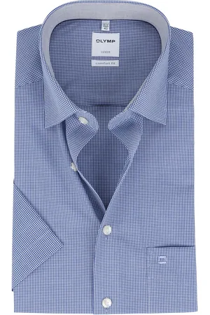 Olymp Chemise Luxor Manches Courtes Carreaux Royal