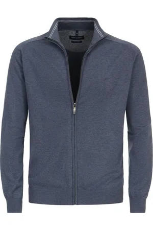 Casa Moda Cardigan Zippé Bleu Bleu foncé