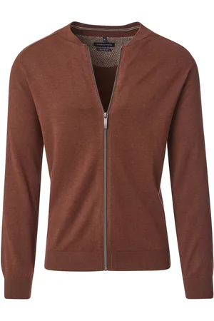 Casa Moda Cardigan Zippé Brique Marron Orange