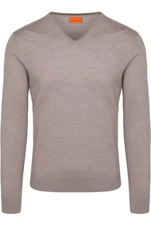 Suitable Merino Pullover V-Neck Greige Beige Gris