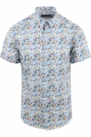 Suitable Chemise Manches Courtes Impression des Fleurs Bleu Multicoloré