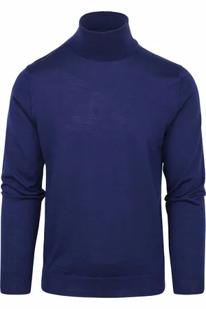 Suitable Pull Col Roulé Merino Royal Bleu Bleu foncé