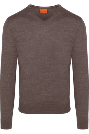 Suitable Merino Pullover V-Neck Marron Taupe