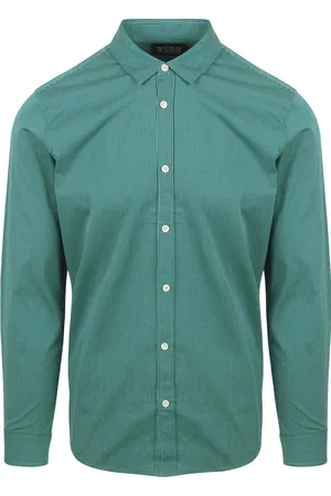 Scotch&Soda Chemise Essential Poplin Stripe Vert foncé Vert