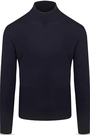 Suitable Pull Col Roulé Merino Marine Bleu Bleu foncé