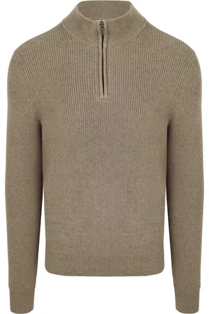 Suitable Pull Demi-Zip Mix Laine Beige Taupe