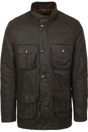Barbour Manteau Ciré Corbridge Olive Marron Vert foncé Vert
