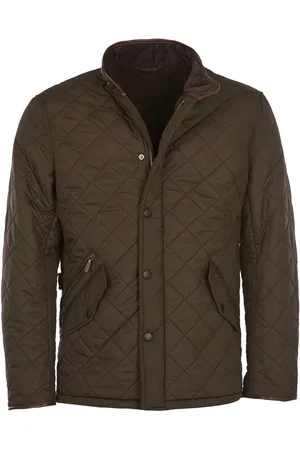 Barbour Manteau Matelassé Powell Olive Vert foncé Vert