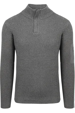 Suitable Mou Pull Demi-Zip Anthracite Gris