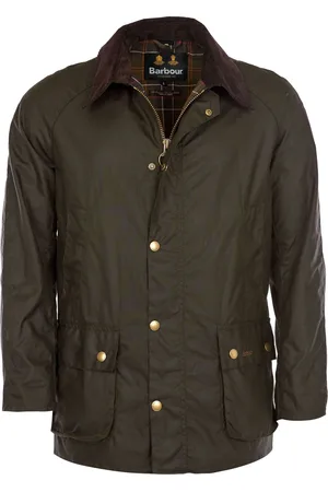 Barbour Veste Ashby Ciré Olive Marron Vert foncé Vert