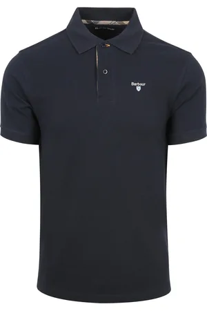 Barbour Polo Tartan Piqué Marine Bleu Bleu foncé