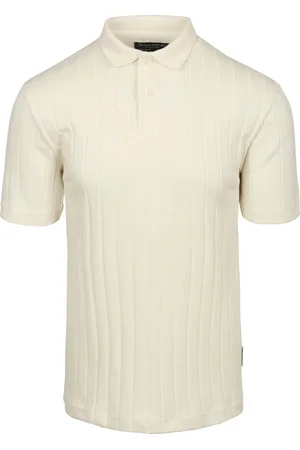 Marc O’ Polo Knitted Polo Rib Structure Off White Blanc Blanc cassé
