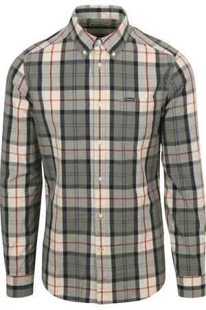 Barbour Shirt Laggon Tartan Relaxed Fit Bleu Gris Rouge