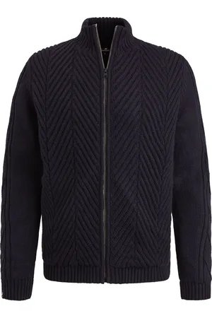 Vanguard Cardigan Mix Laine Marine Bleu Bleu foncé
