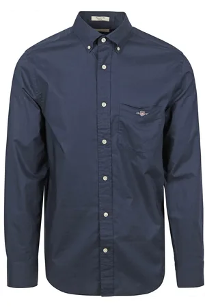 GANT Chemise Casual Poplin Marine Bleu Bleu foncé
