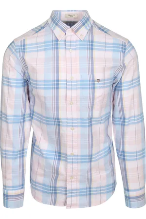 GANT Shirt Tartan Plaid Pink Bleu Rose