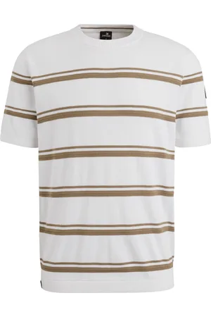 Vanguard Knitted T-Shirt Rayures Blanc cassé Beige