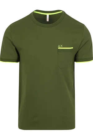 sun68 Piqué T-Shirt Fluo Rayures Army Vert Vert foncé