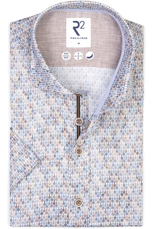 R2 Amsterdam R2 Chemise Manches Courtes Imprimé Bleu Multicoloré