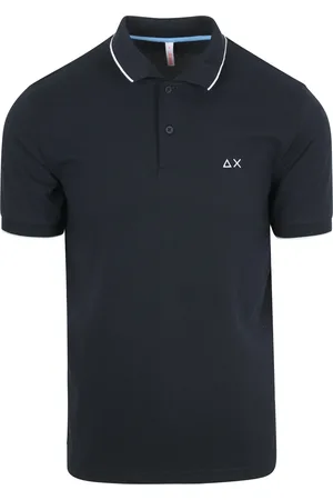 sun68 Polo Petites Rayures Collar Marine Bleu Bleu foncé