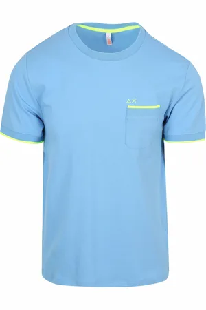 sun68 Piqué T-Shirt Fluo Rayures Clair Bleu clair Bleu