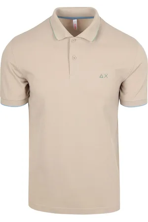 sun68 Polo Petites Rayures Collar Greige Gris Beige