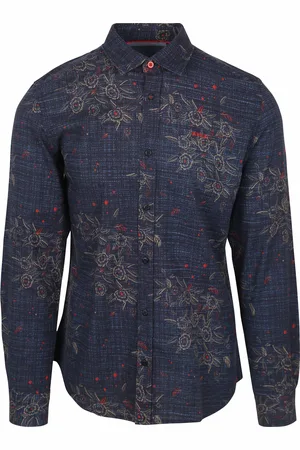 New Zealand Auckland NZA Chemise Gunner Print Marine Bleu Multicoloré Bleu foncé