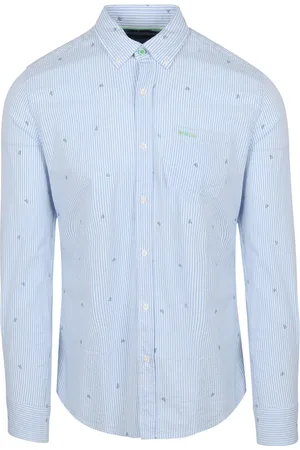 New Zealand Auckland NZA Chemise Julius Print Bleu clair Bleu