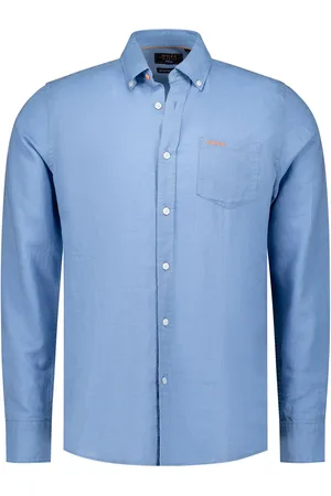 New Zealand Auckland NZA Shirt Clayton Linnen Blend Pacific Blue Bleu clair Bleu