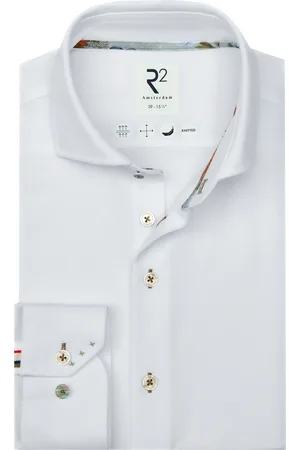R2 Amsterdam R2 Chemise Japanese Knitted Manches Courtes Blanche