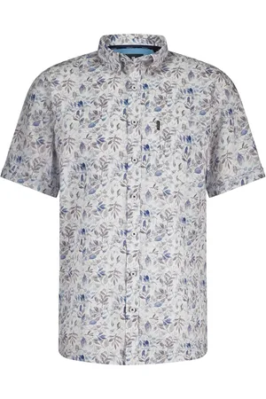 State of art Chemise Poplin Short Sleeve Bleu Beige
