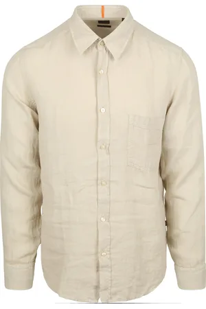 HUGO BOSS Chemise Relegant De Lin Ecru